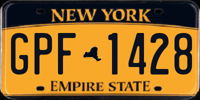 NY license plate GPF1428