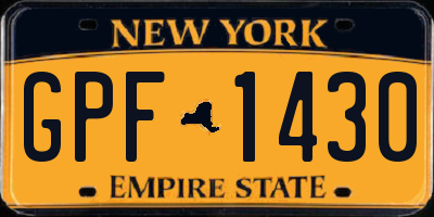 NY license plate GPF1430