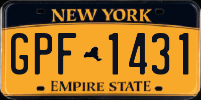 NY license plate GPF1431