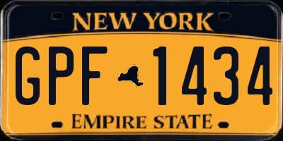 NY license plate GPF1434