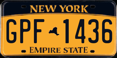 NY license plate GPF1436