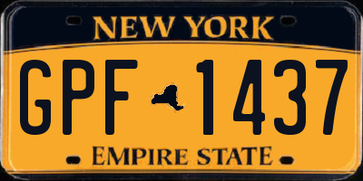 NY license plate GPF1437