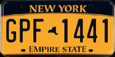 NY license plate GPF1441