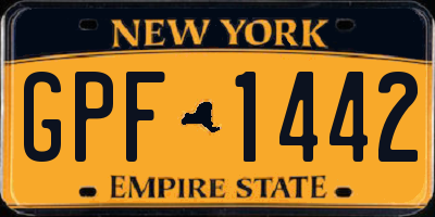 NY license plate GPF1442