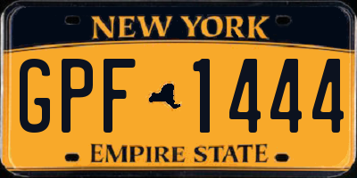 NY license plate GPF1444