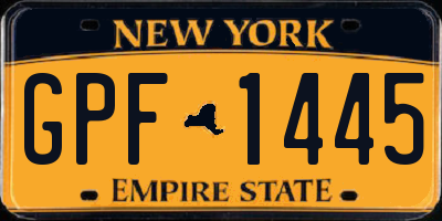 NY license plate GPF1445