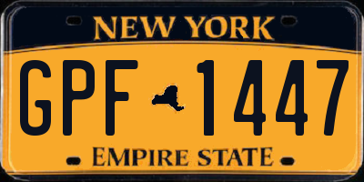 NY license plate GPF1447