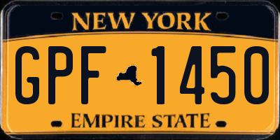 NY license plate GPF1450
