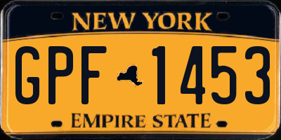 NY license plate GPF1453