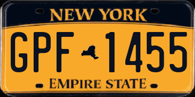 NY license plate GPF1455