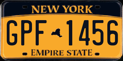 NY license plate GPF1456