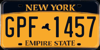NY license plate GPF1457