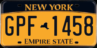 NY license plate GPF1458