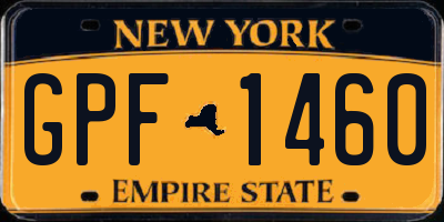 NY license plate GPF1460