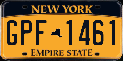 NY license plate GPF1461