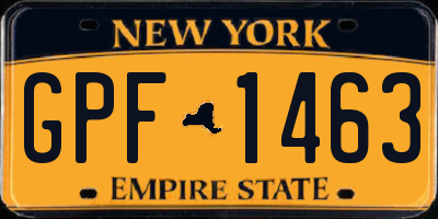 NY license plate GPF1463