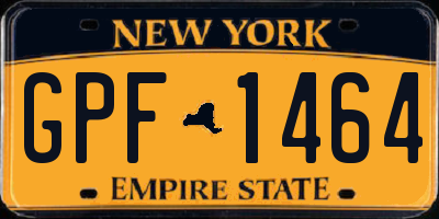 NY license plate GPF1464