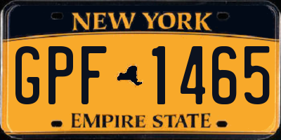 NY license plate GPF1465