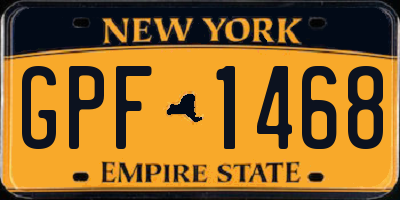 NY license plate GPF1468