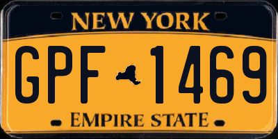 NY license plate GPF1469