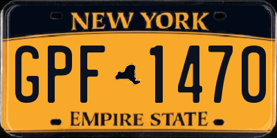 NY license plate GPF1470