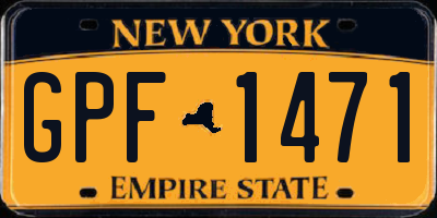 NY license plate GPF1471