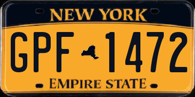 NY license plate GPF1472