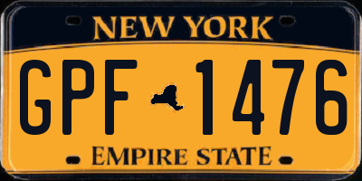 NY license plate GPF1476