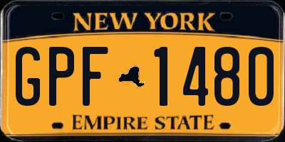 NY license plate GPF1480