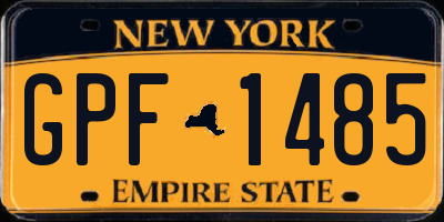 NY license plate GPF1485
