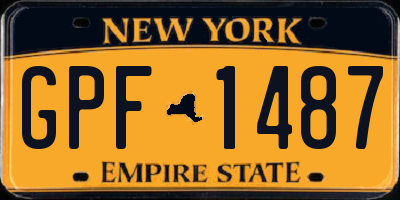 NY license plate GPF1487