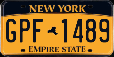NY license plate GPF1489