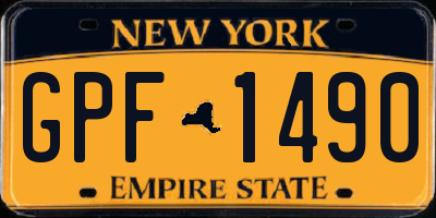 NY license plate GPF1490