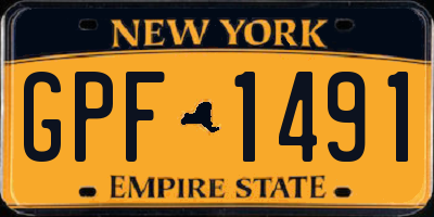 NY license plate GPF1491