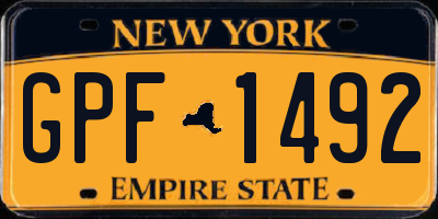 NY license plate GPF1492