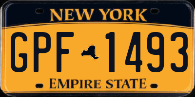 NY license plate GPF1493
