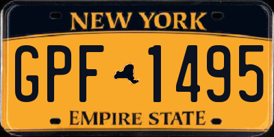 NY license plate GPF1495