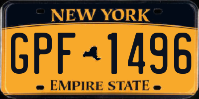 NY license plate GPF1496