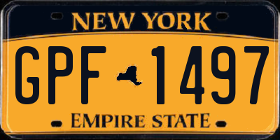 NY license plate GPF1497