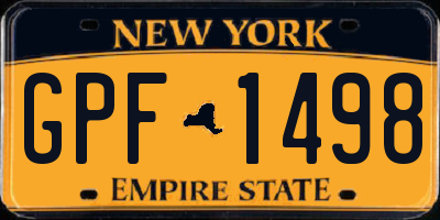 NY license plate GPF1498