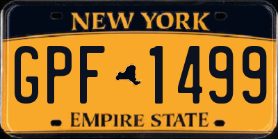 NY license plate GPF1499