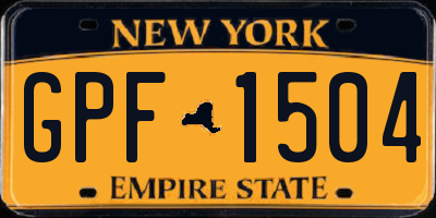 NY license plate GPF1504