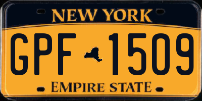 NY license plate GPF1509