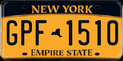 NY license plate GPF1510