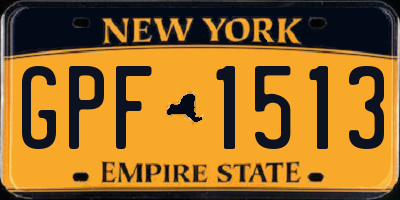 NY license plate GPF1513