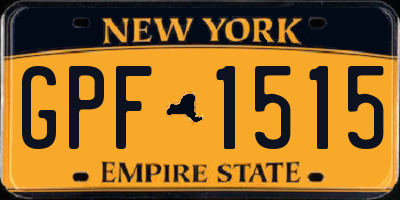 NY license plate GPF1515