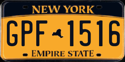 NY license plate GPF1516