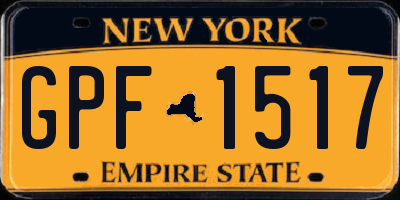 NY license plate GPF1517