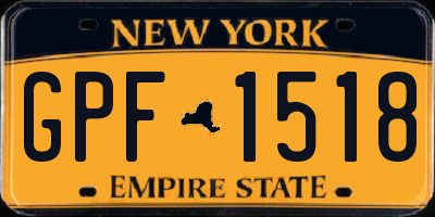 NY license plate GPF1518