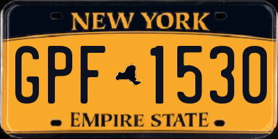 NY license plate GPF1530